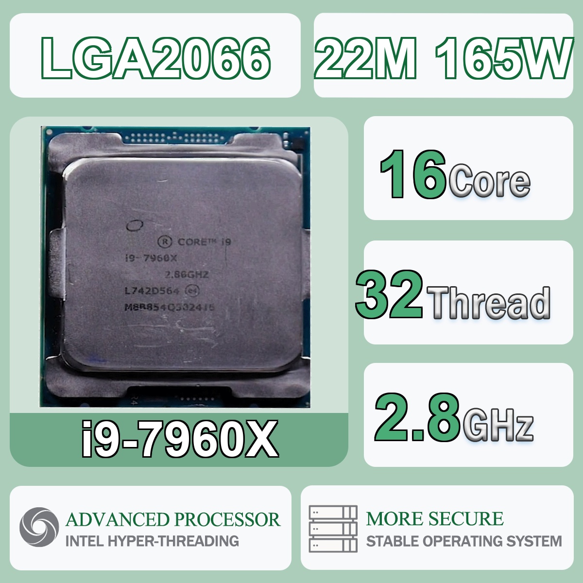 Intel Cpu Core I9 - 인텔 코어 i9-7960X 16코어 32스레드 2.8GHz